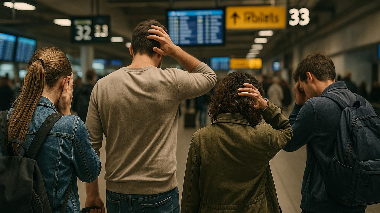 Verzweiflung am Flughafen