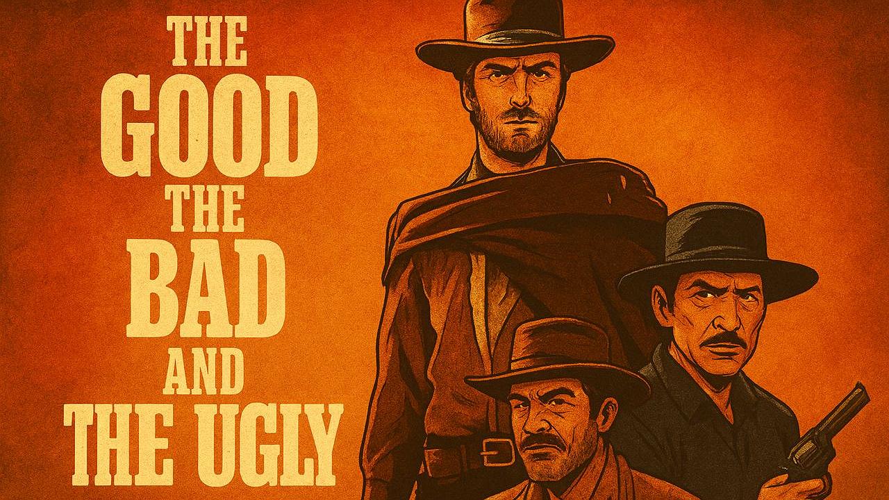 Ein von ChatGPT erzeugtes Filmplakat zu „The Good, The Bad & The Ugly“