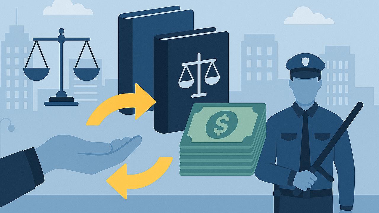 Wohlfahrtsstaat: Symbolische Darstellung von Geld und Zwang