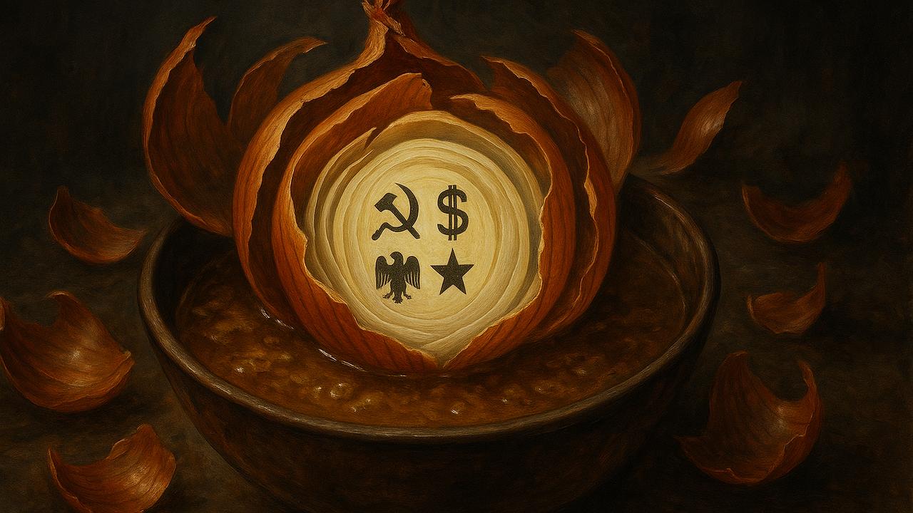 Zwiebelsuppe: mit mehreren Zwiebelschalen