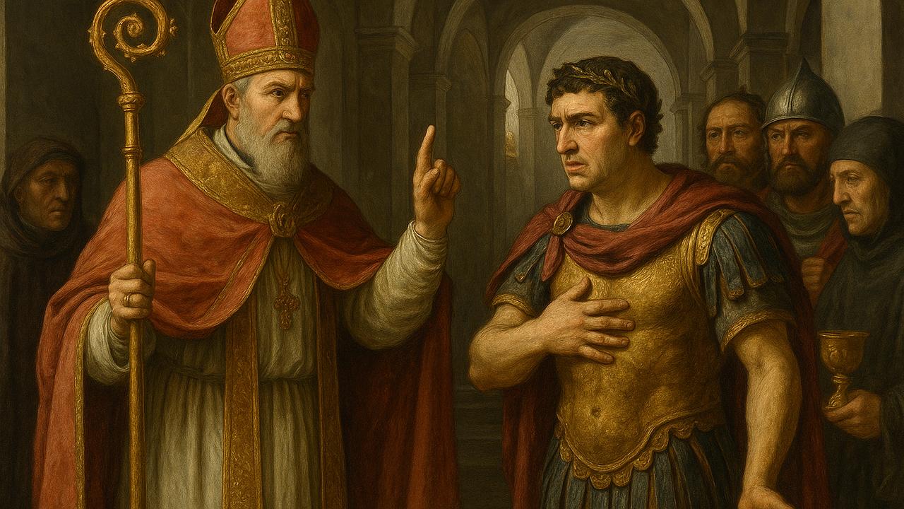 Bischof Ambrosius von Mailand verwehrt Kaiser Theodosius den Zutritt zum Abendmahl: Ein Lehrstück in der Mikrophysik der Macht