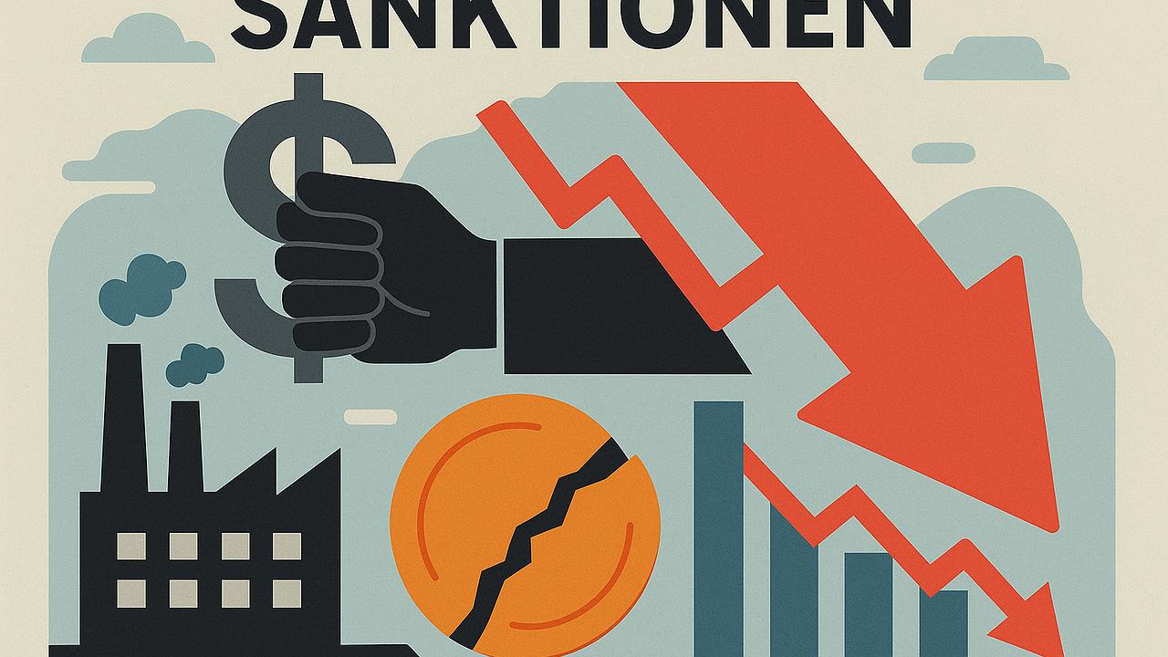 Sanktionen: Symbolische Darstellung der Auswirkungen wirtschaftlicher Druckmittel