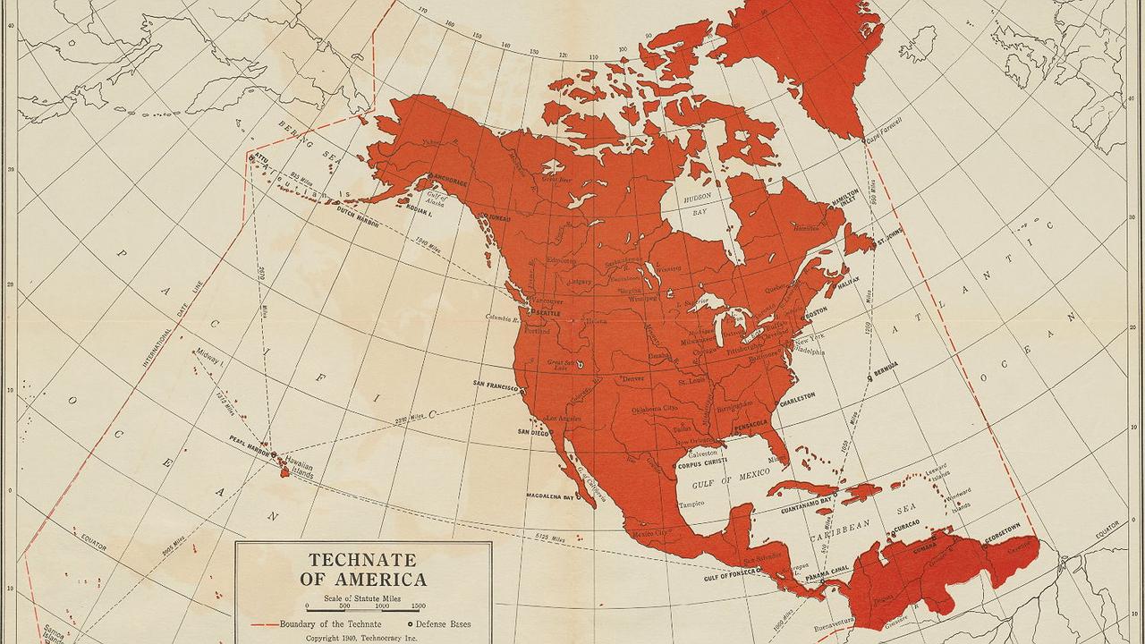 "Technate of America", Karte von 1940