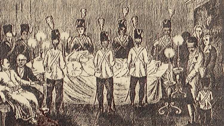 Jakob Frank auf seinem Sterbebett in Offenbach