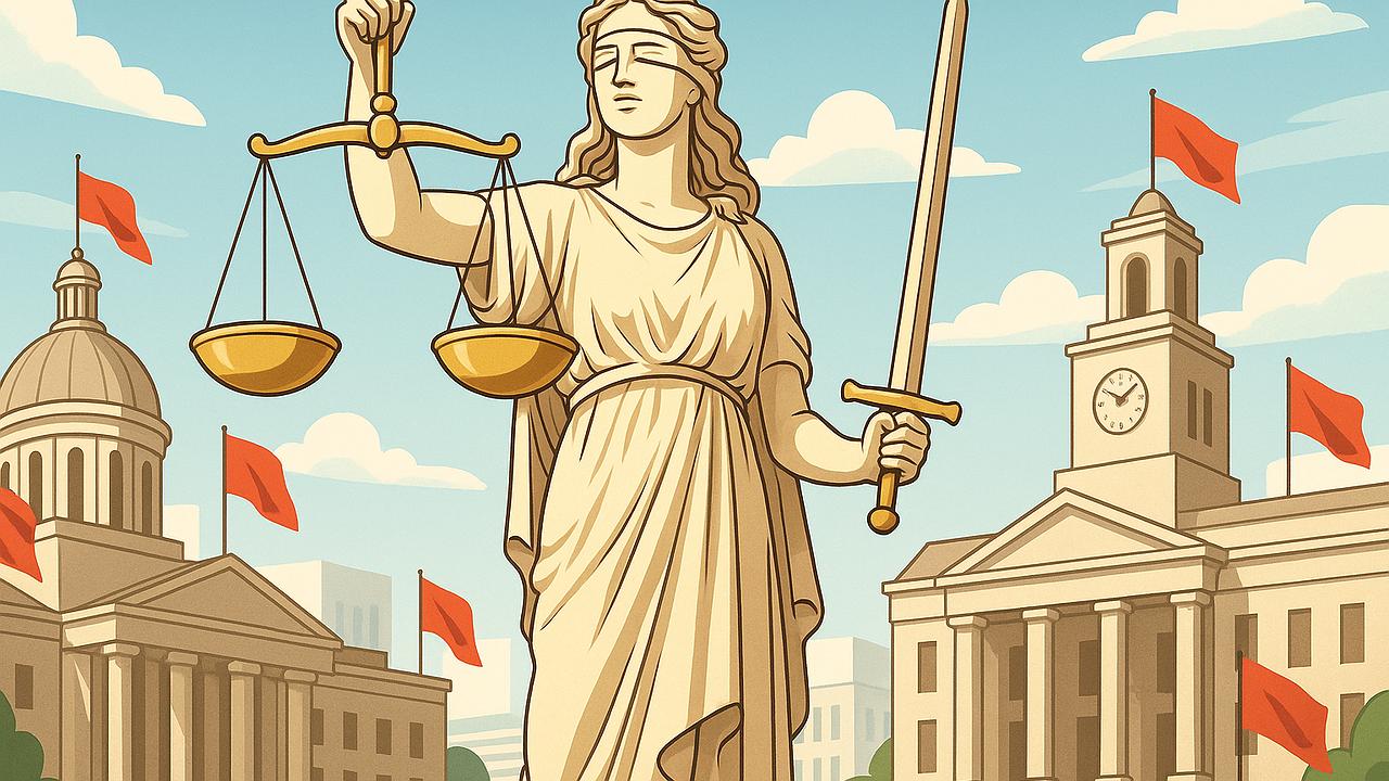 Demokratie: Symbolische Darstellung der Demokratie und ihrer Herausforderungen