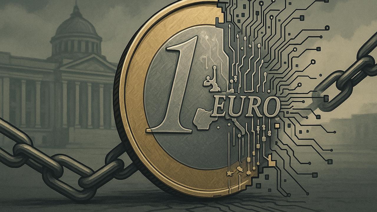 Geld: Symbolische Darstellung des digitalen Euro als Kontrollinstrument