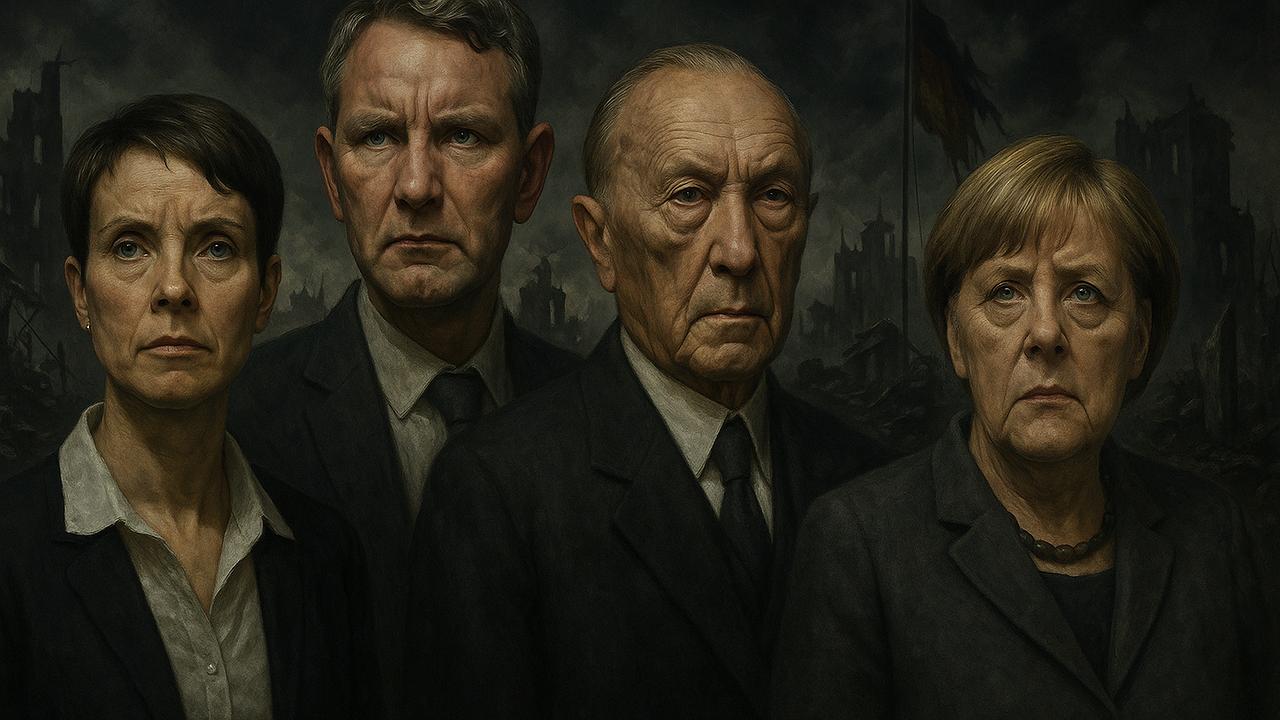 Politik: Drei Silhouetten auf geteilter Bühne