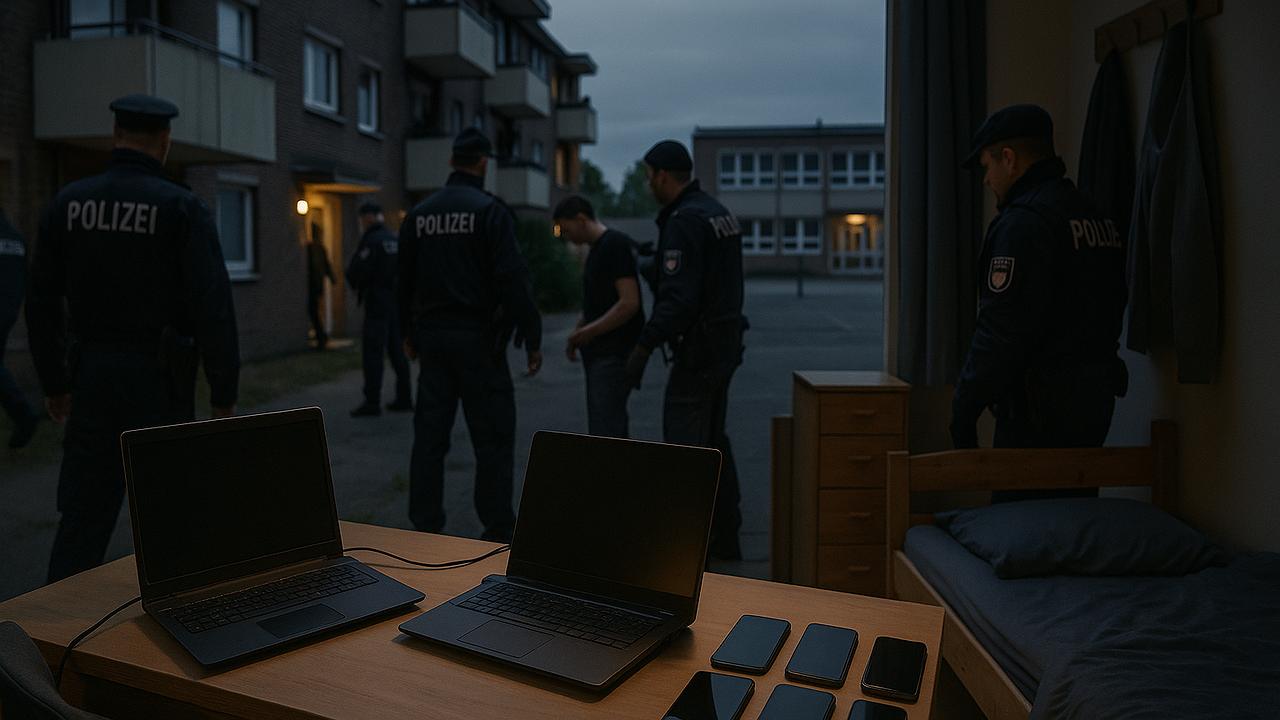 Hausdurchsuchung: Ermittler sichern elektronische Geräte von Jugendlichen
