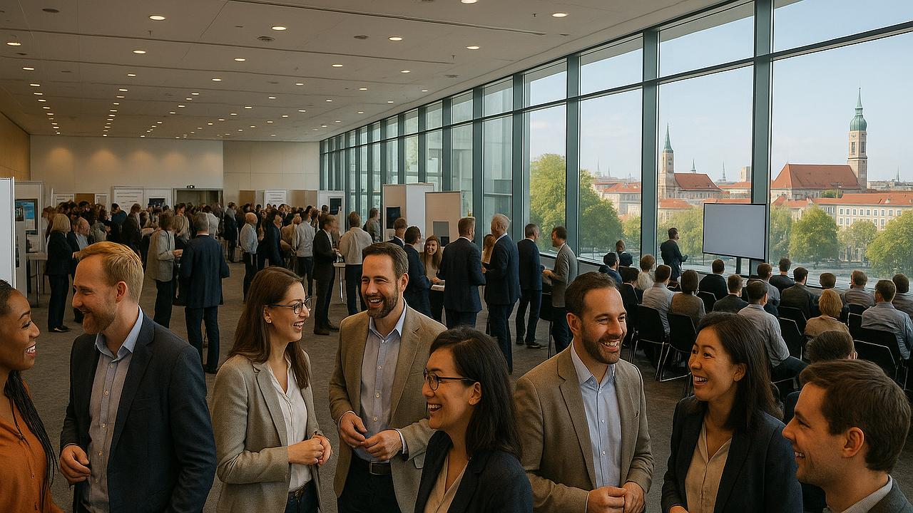 DEXIT: Teilnehmer im Austausch auf einer Konferenz in München
