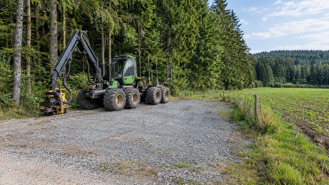 Waldumwandlung: Streit um Ausgleichszahlungen für einen Forstmaschinenparkplatz.